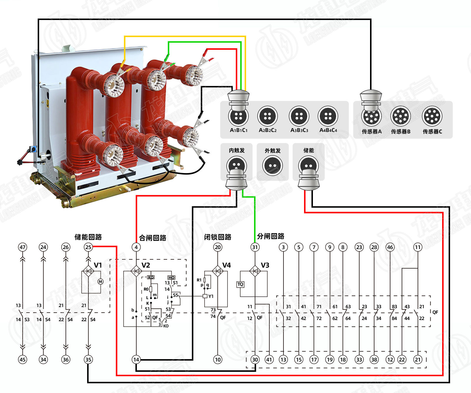 開關(guān)測(cè)試儀完整接線示意圖 開關(guān)測(cè)試儀完整接線示意圖